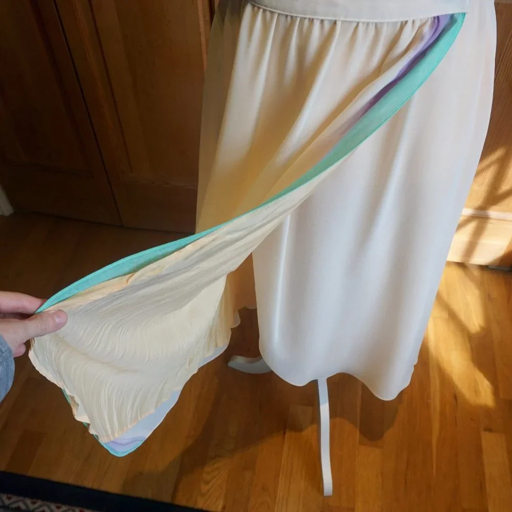 💚 VINTAGE ZIZI | BARBARA CHODOS Stripe Wrap Skirt - Picture 6 of 13